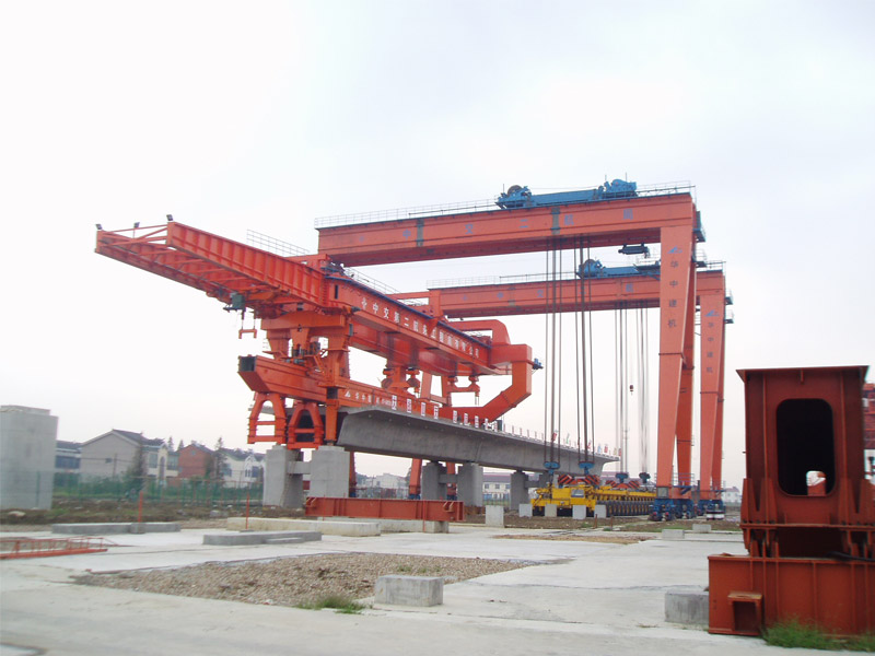 Box girder beam launcher for high speed railway